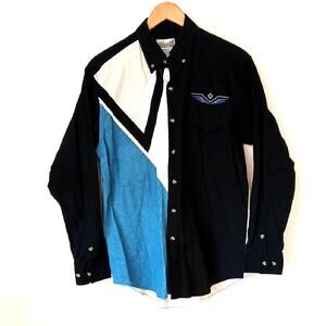 Vintage Express Riders Western Cowboy Button Up Long Sleeve Shirt